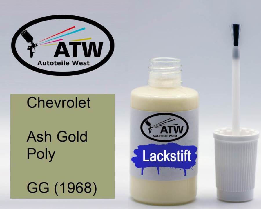 Chevrolet, Ash Gold Poly, GG (1968): 20ml Lackstift, von ATW Autoteile West.